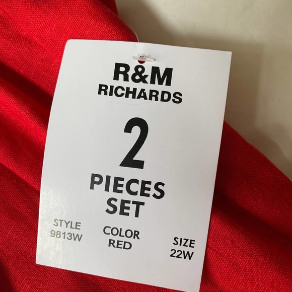 R&M Richards sleeveless midi dress linen blend fully lined back zip size 22W NWT - Picture 11 of 12